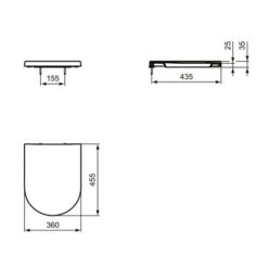 Ideal Standard Abattant WC Blend Curve Frein De Chute Soie Blanche -Aqua Home Magasin abattant t3760v1 frein de chute soie blanche 7