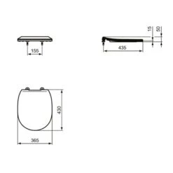 Ideal Standard Abattant WC Ultra-fin Connect Standard Blanc -Aqua Home Magasin abattant ultra fin e772301 charnieres inox 1
