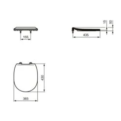 Ideal Standard Abattant WC Ultra-fin Connect Frein De Chute Blanc -Aqua Home Magasin abattant ultra fin e772401 frein de chute 2