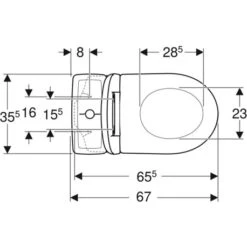 Geberit WC à Poser Renova Comfort Sans Bride 3/6 Litres -Aqua Home Magasin arum rimfree 08322300000201 fermeture standard 2