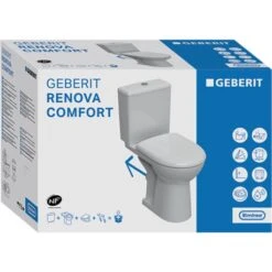 Geberit WC à Poser Renova Comfort Sans Bride 3/6 Litres -Aqua Home Magasin arum rimfree 08322300000201 fermeture standard 4