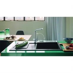 Franke Mitigeur Cuisine Atlas Néo Solution Fenêtre Douchette Escamotable Inox 444910 -Aqua Home Magasin atlas neo solution fenetre 444910 mitigeur escamotable a douchette monojet extractible inox 3