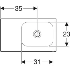 Geberit Lave-mains Icon Light 53 Cm Cuve à Droite, Sans Trou -Aqua Home Magasin bastia 00109900000 50 cm 2