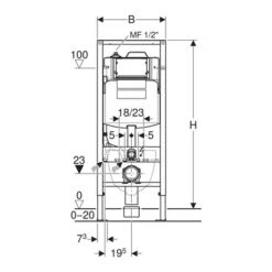 Geberit Bâti-support Duofix WC 120 Cm Avec Réservoir à Encastrer 1 Alimentation D'eau HS30 -Aqua Home Magasin bati support duofix wc 120 cm avec reservoir a encastrer 1 alimentation d eau hs30 2