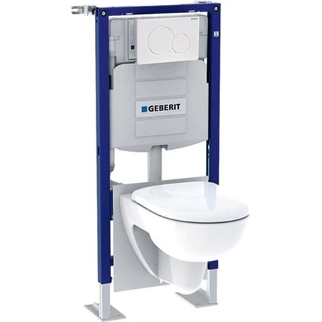 Geberit Bâti-support Duofix WC Suspendu Bâti-support WC Suspendu 112 Cm Avec Plaque De Déclenchement Sigma01 Et WC Renova 5 Geberit Bâti-support Duofix WC Suspendu Bâti-support WC Suspendu 112 Cm Avec Plaque De Déclenchement Sigma01 Et WC Renova – Image 3