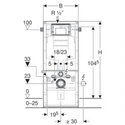 Geberit Bâti-support Duofix WC Suspendu Bâti-support WC Suspendu 112 Cm Pour Construction Massive