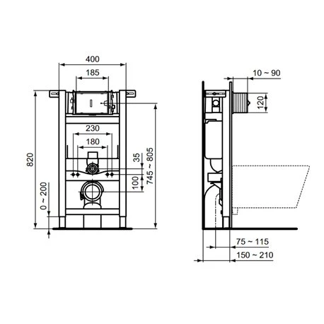 Bâti-support Prosys Mural Et Mécanique, Réservoir 150 Mm 5 Bâti-support Prosys Mural Et Mécanique, Réservoir 150 Mm – Image 3