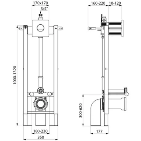 Bâti-support Tempofix 3 564060+763040 En Applique Plaque Métal Chromé 6 Bâti-support Tempofix 3 564060+763040 En Applique Plaque Métal Chromé – Image 4