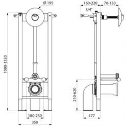 Bâti-support Tempofix 3 578300+578230 En Applique Double Touche - Cloison De 70 à 130 Mm -Aqua Home Magasin bati support tempofix 3 578300578230 en applique double touche cloison de 70 a 130 mm 2