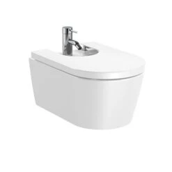Roca Bidet Suspendu Inspira Round Blanc Brillant, 37x56x40 Cm, 1 Trou Percé, 2 Trous Préperçés