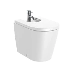 Roca Bidet Sur Pied Inspira Round Blanc Brillant, 37x56x40 Cm, 1 Trou Percé, 2 Trous Pré-percés