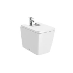 Roca Bidet Sur Pied Inspira Square Blanc Brillant, 37x56x40 Cm, 1 Trou Percé, 2 Trous Pré-percés