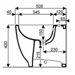Geberit Bidet Sur Pied Acanto 42,5x35x51 Cm -Aqua Home Magasin bidet sur pied acanto 500603015 2