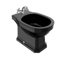 Roca Bidet Sur Pied Carmen Noir, 28x56x40 Cm, 3 Trous Percés