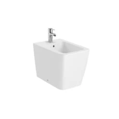 Roca Bidet Sur Pied Inspira Square Blanc Mat, 37x56x40 Cm, 1 Trou Percé, 2 Trous Pré-percés