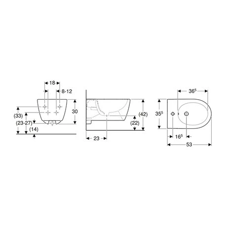 Geberit Bidet Suspendu Blanc Alpin Mat 35,5x30x53 Cm 4 Geberit Bidet Suspendu Blanc Alpin Mat 35,5x30x53 Cm – Image 2