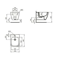 Ideal Standard Bidet Sur Pied I.Life S 35,5x48x29,8 Cm Blanc -Aqua Home Magasin bidet suspendu en gres fin 355x48x298 cm 5