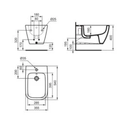 Ideal Standard Bidet Suspendu I.Life B 54x35,5 Cm Blanc -Aqua Home Magasin bidet suspendu ilife b 54x355 cm blanc 5
