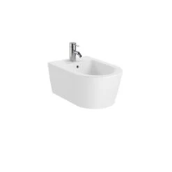 Roca Bidet Suspendu Inspira Round Blanc Mat, 37x56x40 Cm, 1 Trou Percé, 2 Trous Préperçés
