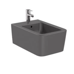 Roca Bidet Suspendu Inspira Square Onyx, 23x37x56 Cm, 1 Trou Percé, 2 Trous Préperçés