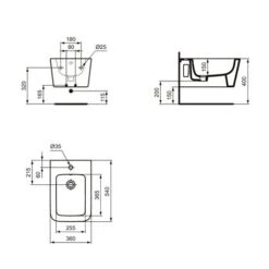 Ideal Standard Bidet Suspendu Blend Cube 56x36 Cm Blanc Brillant -Aqua Home Magasin bidet suspendu t368701 blend cube 56x36 cm blanc brillant 5