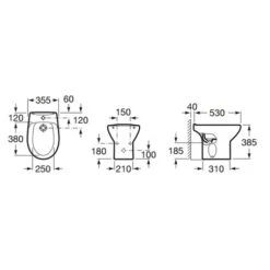 Roca Bidet Sur Pied Victoria Blanc, 35,5x53x38,5 Cm, 1 Trou Percé