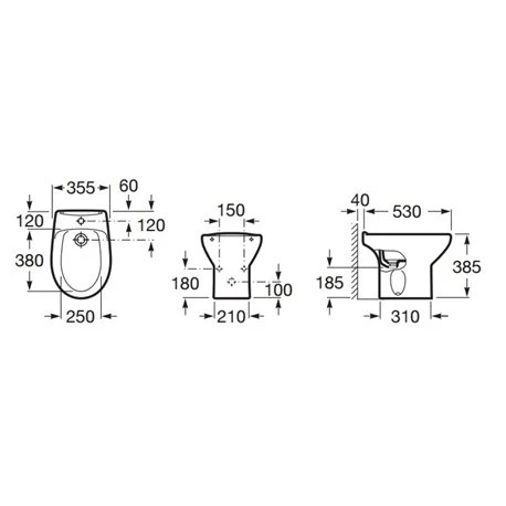 Roca Bidet Sur Pied Victoria Blanc, 35,5x53x38,5 Cm, 1 Trou Percé 3 Roca Bidet Sur Pied Victoria Blanc, 35,5x53x38,5 Cm, 1 Trou Percé