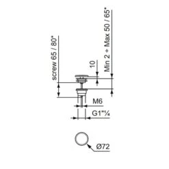 Ideal Standard Bonde à écoulement Libre Vision