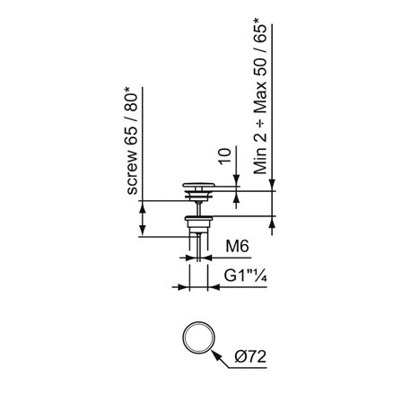 Ideal Standard Bonde à écoulement Libre Vision 3 Ideal Standard Bonde à écoulement Libre Vision