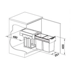 Blanco Poubelle Sous évier Botton II 30/2, 2 Bacs 15 + 15 Litres -Aqua Home Magasin botton ii 30 2 526376 2 bacs 15 15 litres 2