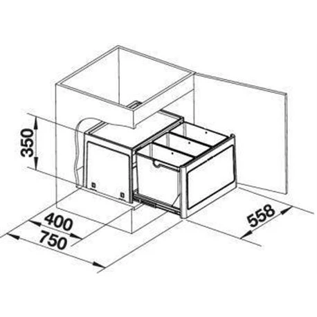 Blanco Poubelle Sous évier Botton Pro 60/3, 3 Bacs 39 Litres Automatique 6 Blanco Poubelle Sous évier Botton Pro 60/3, 3 Bacs 39 Litres Automatique – Image 4