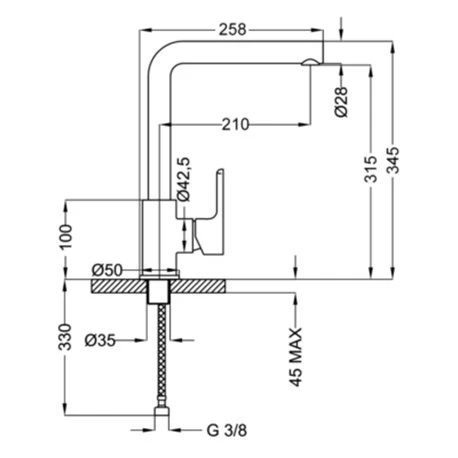 Mitigeur Cuisine Capitole Haut Bec L Noir Mat 4 Mitigeur Cuisine Capitole Haut Bec L Noir Mat – Image 2