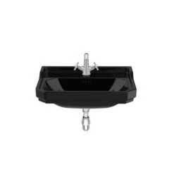 Roca Lavabo Carmen 650x480x225 Mm 1 Trou Perçé Au Centre Noir Brillant