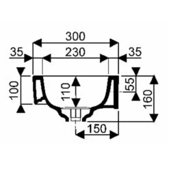 Geberit Lave-mains Citterio 45 Cm -Aqua Home Magasin citterio keramag design 153545000 cuve a gauche trou perce a droite 2