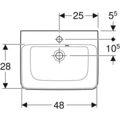 Geberit Lave-mains Renova Plan 50 Cm Avec Trop-plein -Aqua Home Magasin city 00170200000 avec trop plein diametre de 37 cm 2