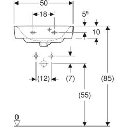 Geberit Lave-mains Renova Plan 50 Cm Avec Trop-plein