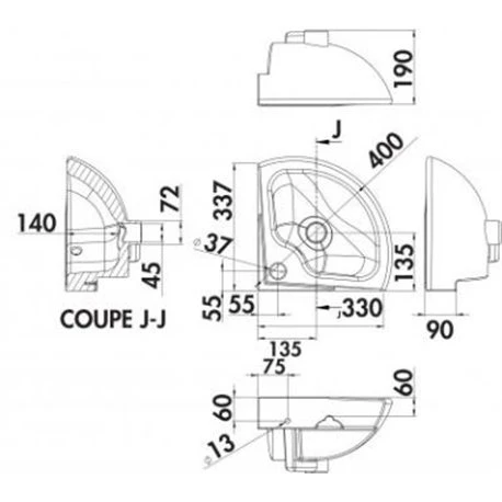 Lave-mains Coin 320 X 320 Mm Avec Trop-plein 5 Lave-mains Coin 320 X 320 Mm Avec Trop-plein – Image 3