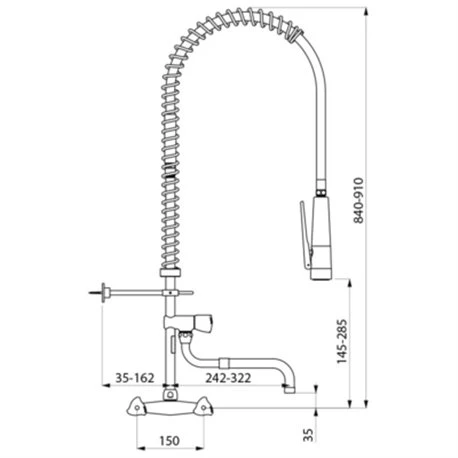 Combiné De Prélavage Mural Avec Mélangeur Douchette Antitartre à Picots Avec Robinet De Puisage G6732 4 Combiné De Prélavage Mural Avec Mélangeur Douchette Antitartre à Picots Avec Robinet De Puisage G6732 – Image 2