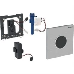 Geberit Plaque WC Commande Urinoir Type 10 Plaque Blanche Anneau Chromé Brillant