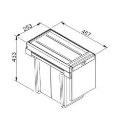 Franke Poubelle Sous évier Cube 30, 2 Bacs 15 + 15 Litres 015672 -Aqua Home Magasin cube 30 015672 poubelle 15 15 litres 1