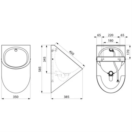 Urinoir Delta 134772 Alimentation Encastrée Double Finition 4 Urinoir Delta 134772 Alimentation Encastrée Double Finition – Image 2