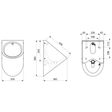 Urinoir Delta HD 164770 Alimentation Encastrée 4 Urinoir Delta HD 164770 Alimentation Encastrée – Image 2