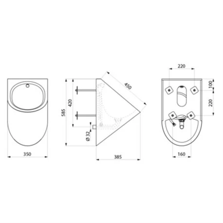 Urinoir Delta TC 160770 Alimentation Encastrée 4 Urinoir Delta TC 160770 Alimentation Encastrée – Image 2