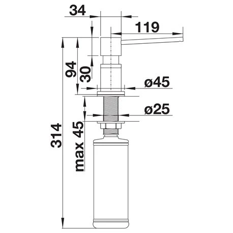 Blanco Distributeur De Savon Lato, 526954 Gris Volcan 300 Ml 4 Blanco Distributeur De Savon Lato, 526954 Gris Volcan 300 Ml – Image 2
