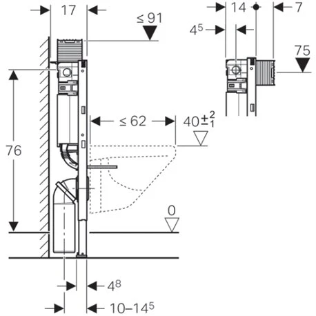 Geberit Bâti-support Duofix WC Suspendu Bâti-support WC Suspendu 82 Cm, Autoportant 5 Geberit Bâti-support Duofix WC Suspendu Bâti-support WC Suspendu 82 Cm, Autoportant – Image 3