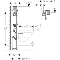 Geberit Bâti-support Duofix WC Suspendu Bâti-support WC Suspendu 98 Cm, Autoportant -Aqua Home Magasin duofix 111036001 geberit bati support 98 cm reservoir encastrer 2