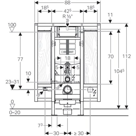 Geberit Bâti-support Duofix WC Suspendu Bâti-support WC Suspendu 112 Cm Adapté PMR, Hauteur Réglable, Pour Barres De Relevages 4 Geberit Bâti-support Duofix WC Suspendu Bâti-support WC Suspendu 112 Cm Adapté PMR, Hauteur Réglable, Pour Barres De Relevages – Image 2