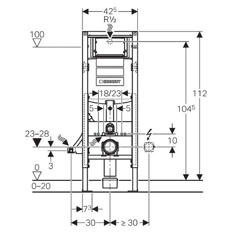 Geberit Bâti-support Duofix WC Suspendu Bâti-support WC Suspendu 112 Cm Adapté PMR 4 Geberit Bâti-support Duofix WC Suspendu Bâti-support WC Suspendu 112 Cm Adapté PMR – Image 2