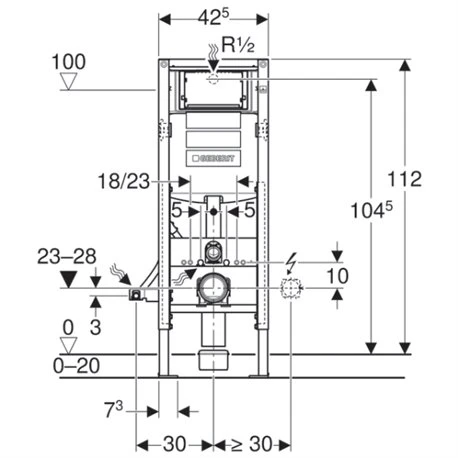 Geberit Bâti-support Duofix WC Suspendu Bâti-support WC Suspendu 112 Cm Adapté PMR 6 Geberit Bâti-support Duofix WC Suspendu Bâti-support WC Suspendu 112 Cm Adapté PMR – Image 4