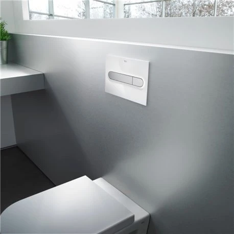 Roca Plaque De Commande Duplo One PL1 Dual Blanc Brillant/chromé Mat 5 Roca Plaque De Commande Duplo One PL1 Dual Blanc Brillant/chromé Mat – Image 3